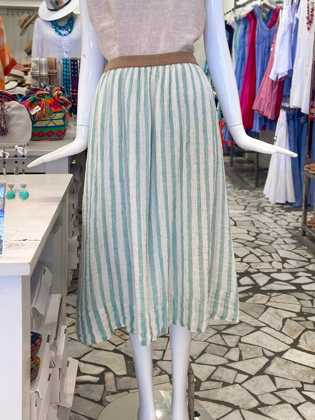 Striped Linen Skirt