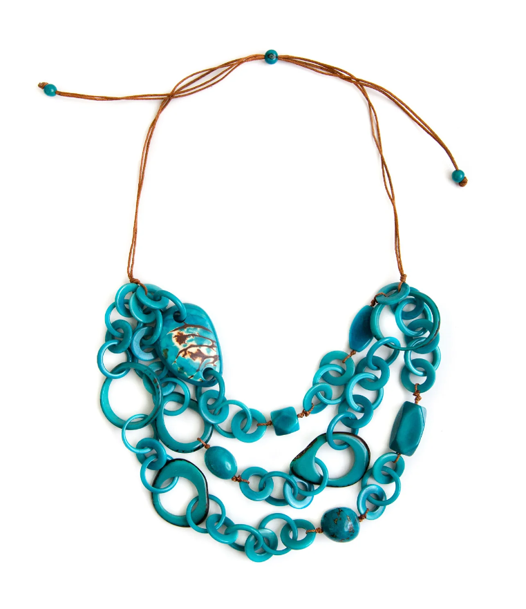 Chunky Blue Link Chain Necklace