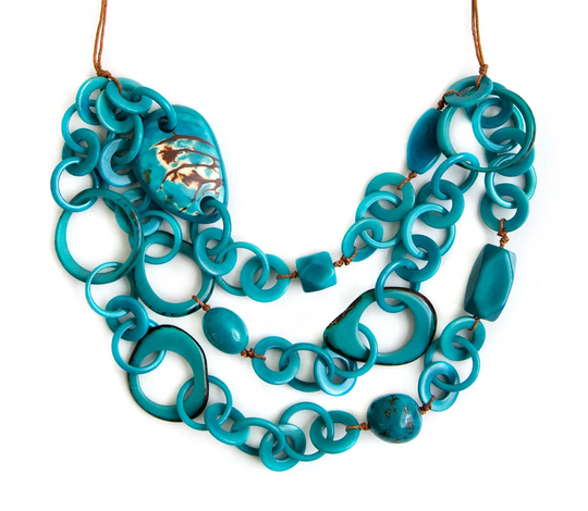 Chunky Blue Link Chain Necklace