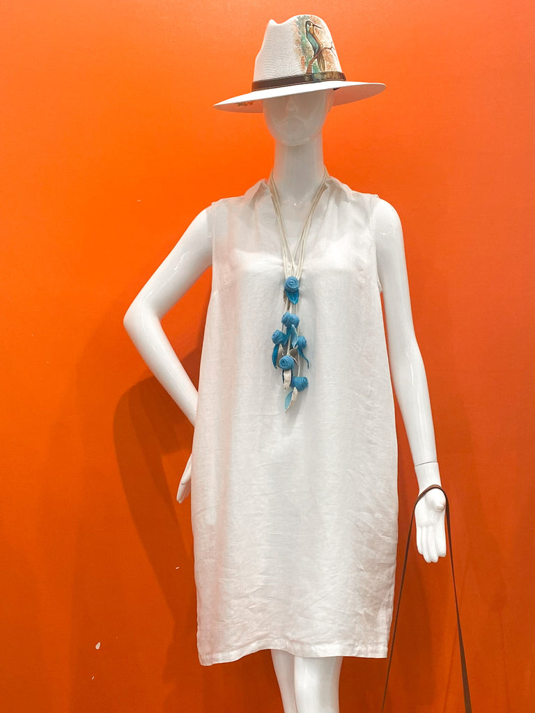 collared linen dress S / White top50 inventory Sizes:L/XL Made in USA Quince Women's Tencel Jersey