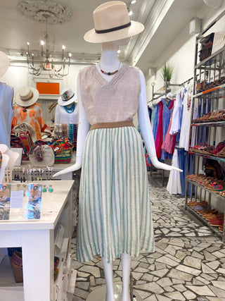 Striped Linen Skirt