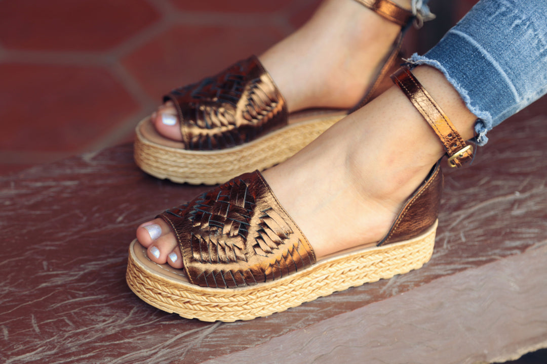 Leather Platform Sandals – Cella's Nola - Main Image
